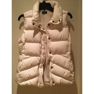 White Down Puffer Fleece Vest